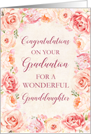 Pink Flowers Granddaughter Congratulations on Graduation card