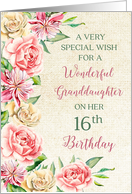Country Flowers Granddaughter 16th Birthday Card