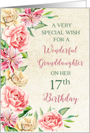 Country Flowers Granddaughter 17th Birthday Card