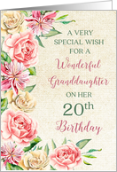 Country Flowers Granddaughter 20th Birthday Card