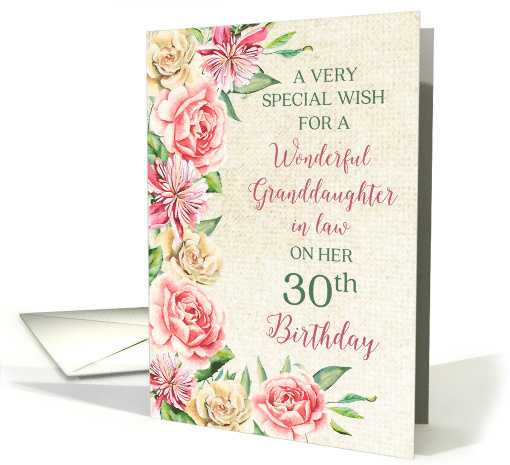 Country Flowers Granddaughter in Law 30th Birthday card (1858430)