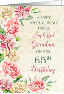 Country Flowers Grandma 65th Birthday Card