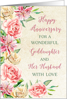Country Flowers Goddaughter and her Husband Anniversary Card