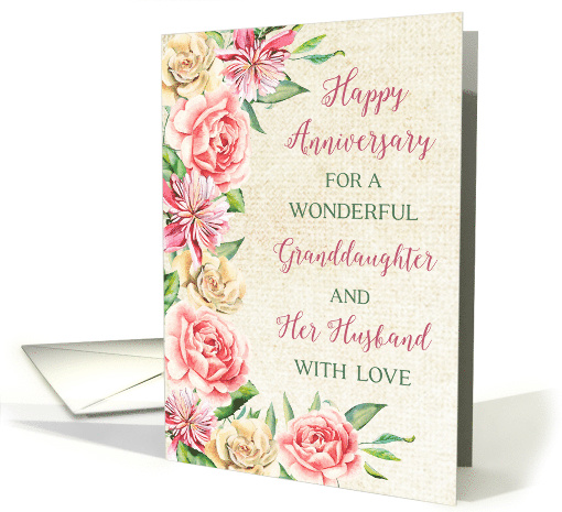 Country Flowers Granddaughter and her Husband Anniversary card