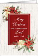 Rustic Floral Dad Merry Christmas card