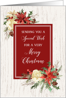 Rustic Floral Merry Christmas card
