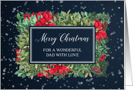 Winter Floral Dad Merry Christmas card