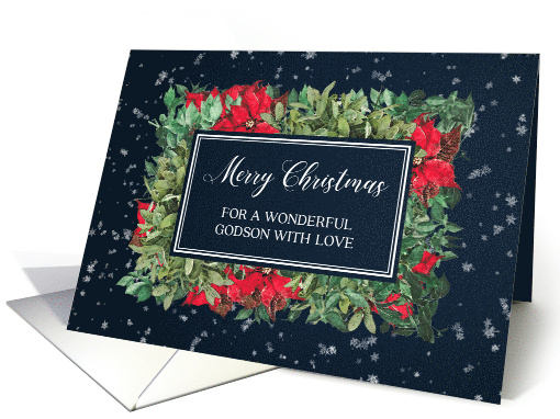 Winter Floral Godson Merry Christmas card (1881660)