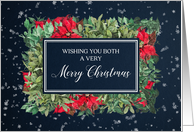 Winter Floral Merry Christmas for Couple card