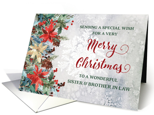 Winter Floral Sister and Brother in Law Merry Christmas card (1883308)