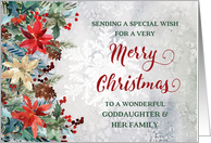 Winter Floral Goddaughter and her Family Merry Christmas card