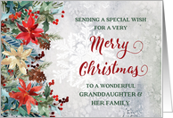 Winter Floral Granddaughter and her Family Merry Christmas card