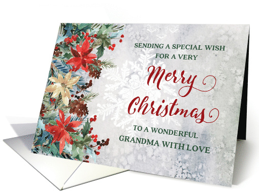 Winter Floral Grandma Merry Christmas card (1883892)