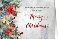 Winter Floral Merry Christmas card
