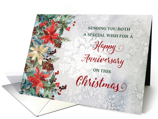 Winter Floral Anniversary on Christmas card (1883978)