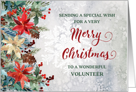 Winter Floral Volunteer Merry Christmas card