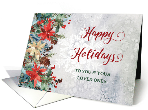 Winter Floral Happy Holidays Christmas card (1884062)