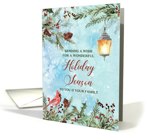Snowy Winter Greenery Customer Christmas card (1884472)