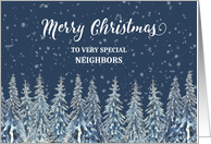 Snowy Night Winter Forest Neighbors Merry Christmas card
