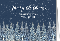 Snowy Night Winter Forest Volunteer Merry Christmas card