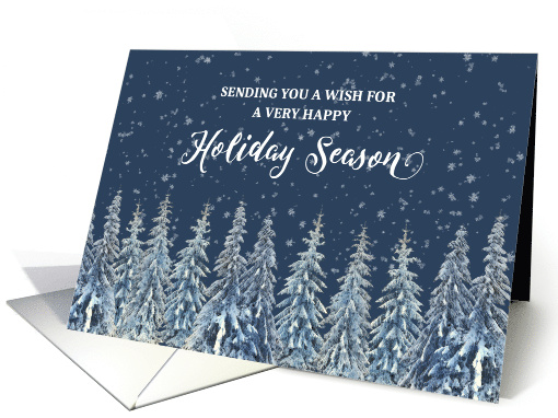 Snowy Night Winter Forest Business Christmas card (1885622)