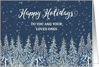 Snowy Night Winter Forest Happy Holidays Christmas card