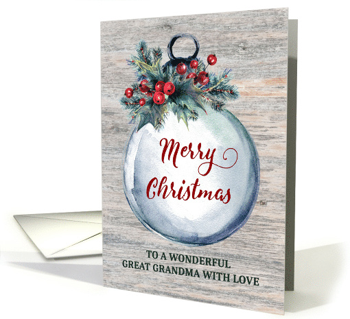 Rustic Ornament Great Grandma Merry Christmas card (1886362)