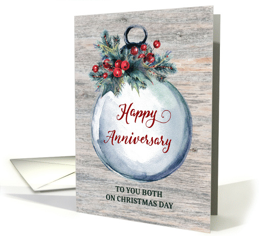 Rustic Ornament Anniversary on Christmas card (1886368)