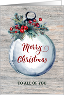 Rustic Ornament for Group Christmas card