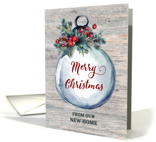 Rustic Ornament Change of Address Christmas card (1886448)