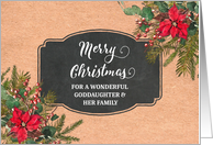 Vintage Paper Poinsettias Goddaughter and her Family Merry Christmas card