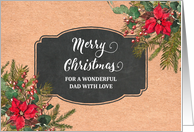 Vintage Paper Poinsettias Dad Merry Christmas card