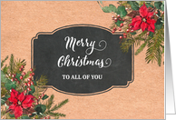 Vintage Paper Poinsettias Merry Christmas for Group card