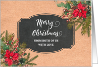 Vintage Paper Poinsettias From Couple Merry Christmas card