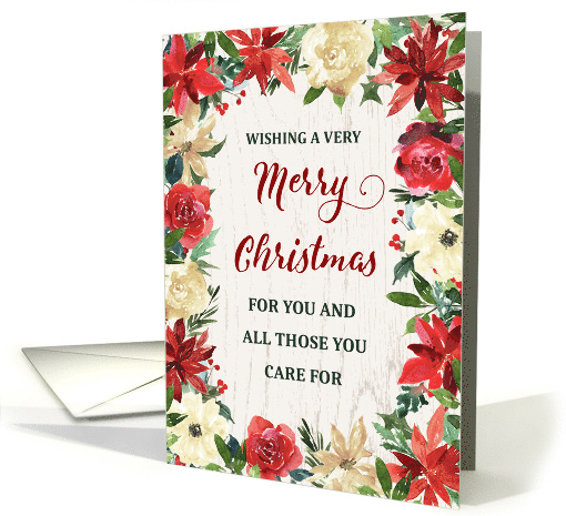 Rustic Winter Flowers Merry Christmas card (1888064)