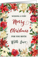 Rustic Winter Flowers for Couple Merry Christmas card