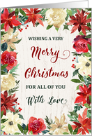 Rustic Winter Flowers for All of You Merry Christmas card