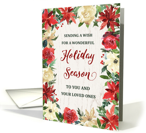 Rustic Winter Flowers Employee Business Christmas card (1888282)