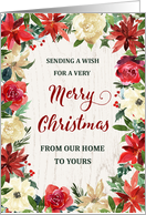 Rustic Winter Flowers from Our Home to Yours Merry Christmas card