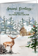 Rustic Forest Cabin Business Christmas card