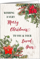 Rustic Winter Floral Merry Christmas card