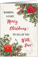 Rustic Winter Floral for Group Merry Christmas card