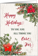 Rustic Winter Floral Employee Christmas card