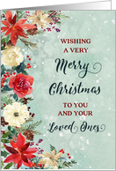 Snowy Rustic Floral Merry Christmas card
