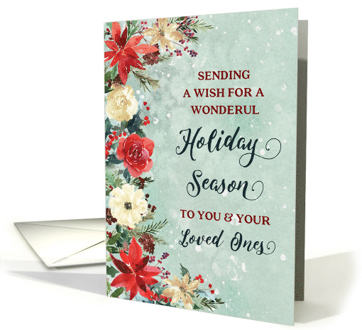 Snowy Rustic Floral Customer Christmas card (1891452)