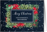 Winter Floral Neighbors Merry Christmas card