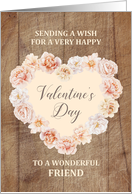 Rustic Floral Heart Friend Valentine’s Day Card