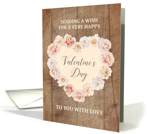 Rustic Floral Heart Happy Valentine's Day with Love card (1893606)
