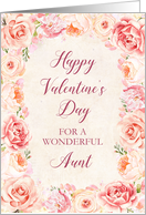 Blush Pink Watercolor Flowers Aunt Valentine’s Day card