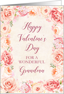 Blush Pink Watercolor Flowers Grandma Valentine’s Day card